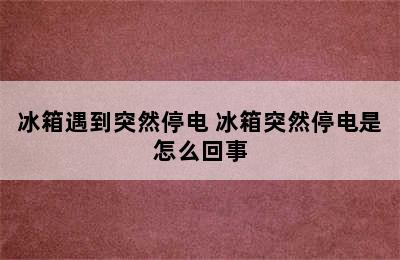 冰箱遇到突然停电 冰箱突然停电是怎么回事